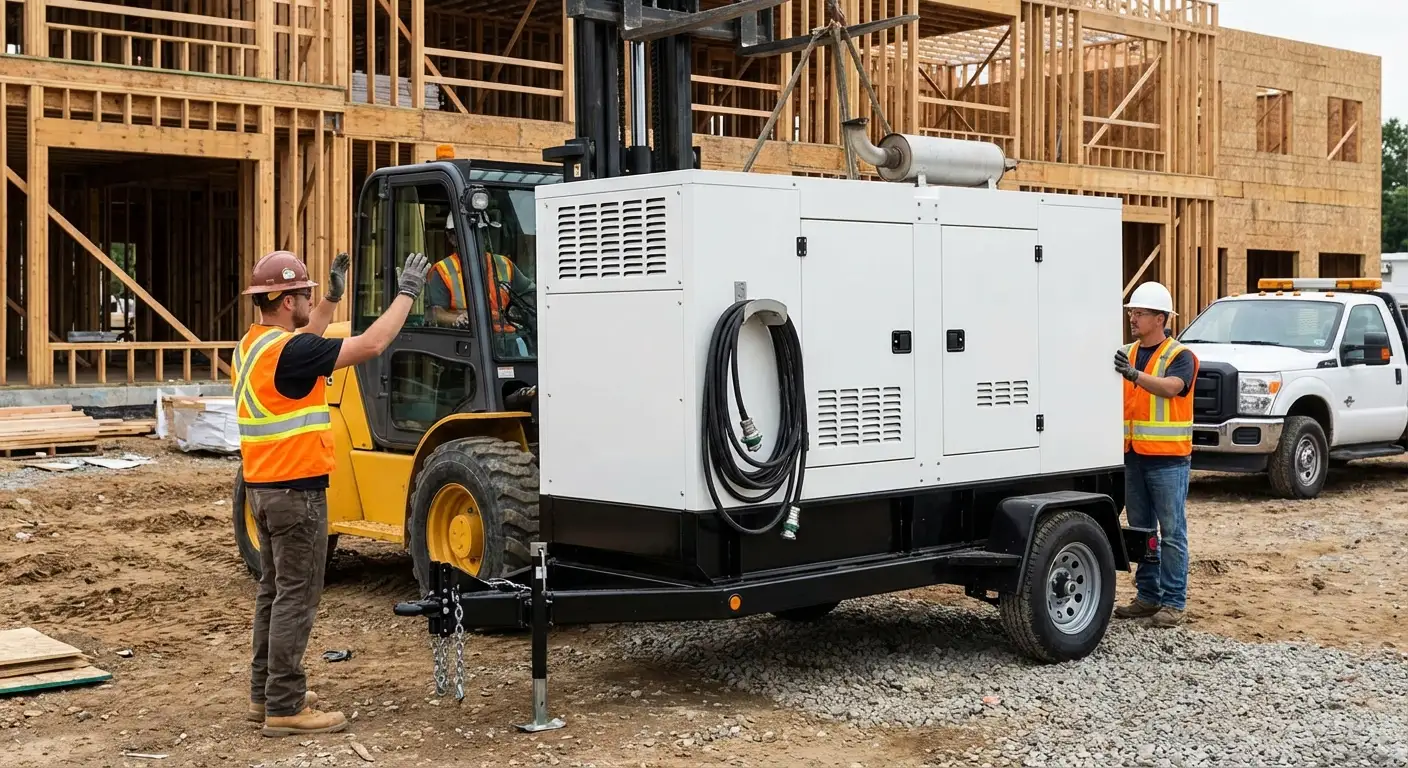 Construction generator deployment site in Novi, MI