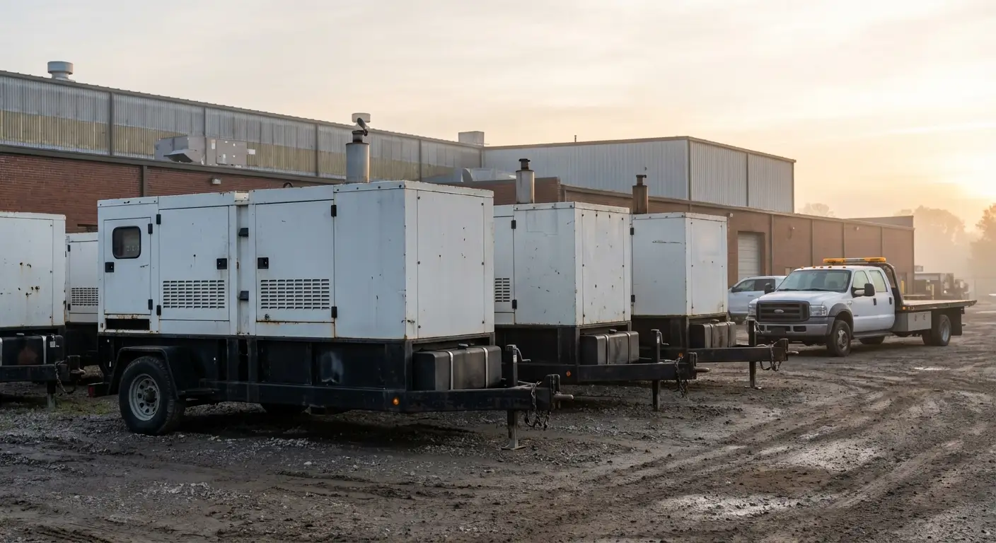 Industrial generator setup during planned shutdown in Novi, MI