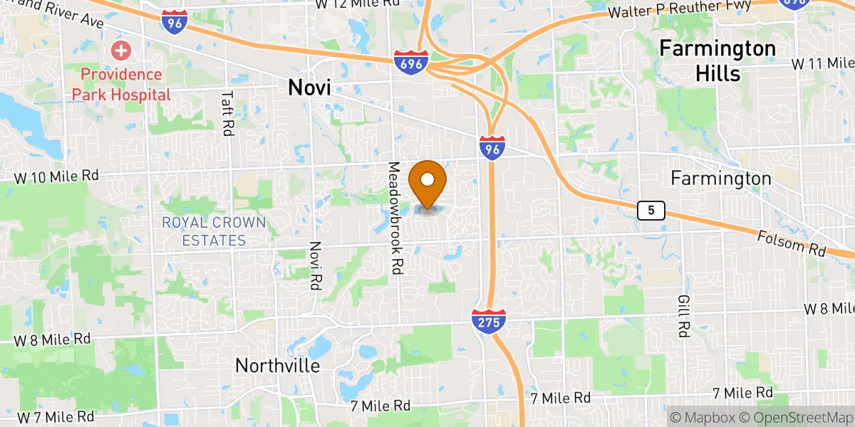 Village Oaks neighborhood map in Novi, MI