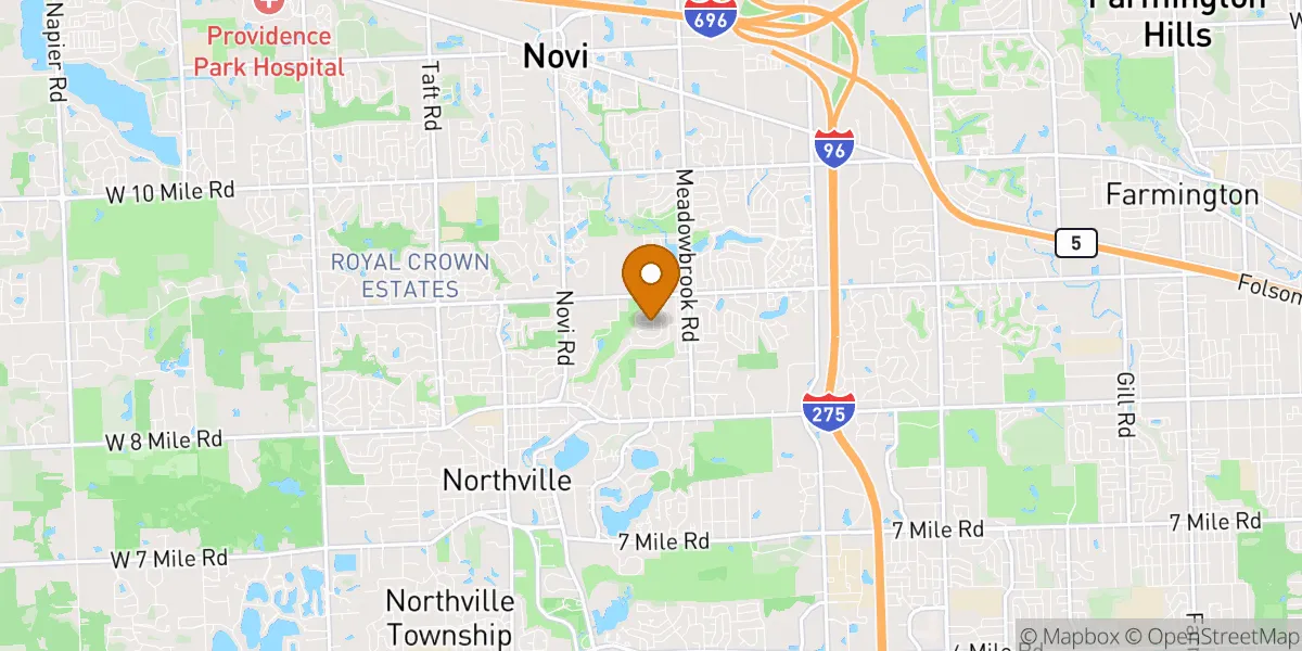 Meadowbrook Lake neighborhood map in Novi, MI